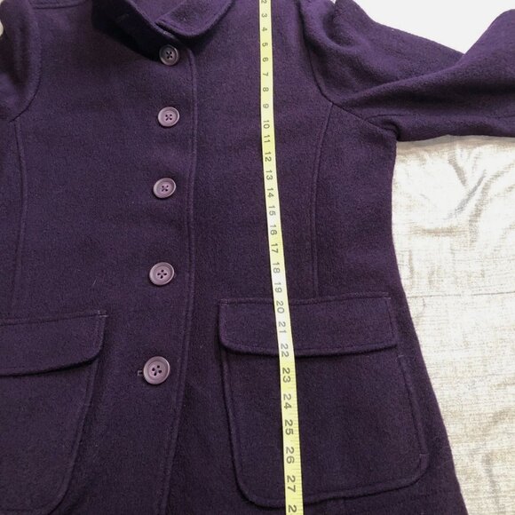 LL Bean PXL Petite XL Jacket unlined Italian boild 100% wool Barn Coat Bellandi - Picture 10 of 12